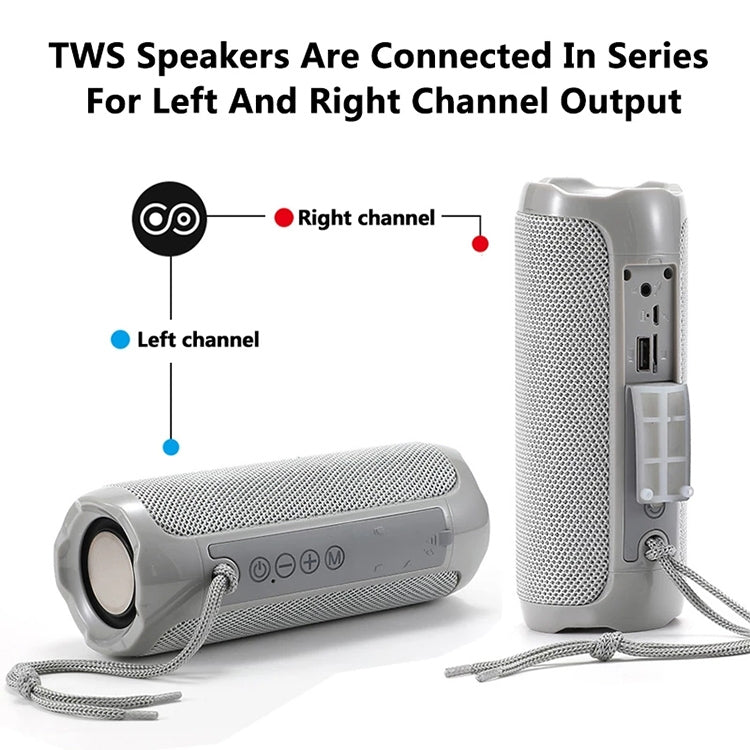 Coluna Bluetooth Impermeável T&G TG191 20W Estéreo Subwoofer com Dupla Membrana Áudio Portátil Rádio FM