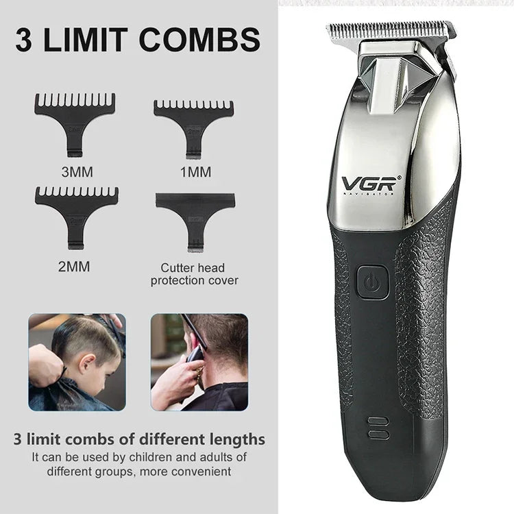Máquina de Cortar Cabelo Elétrica Portátil USB VGR V-171 5W, V-171