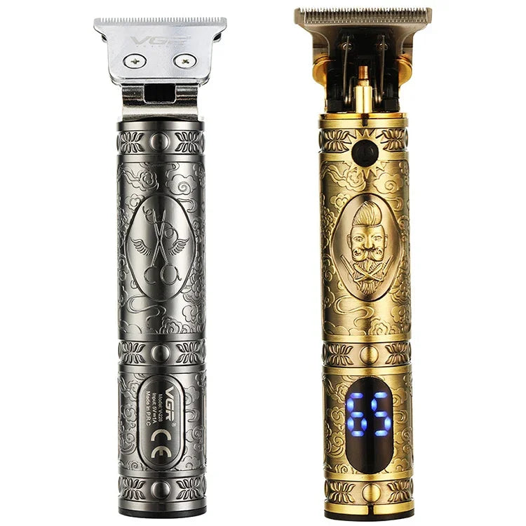 Máquina de Cortar Cabelo Retro com Gravação VGR V-228 5W USB com Ecrã Digital LED, V-228 (Bronze), V-228 (Prateado)