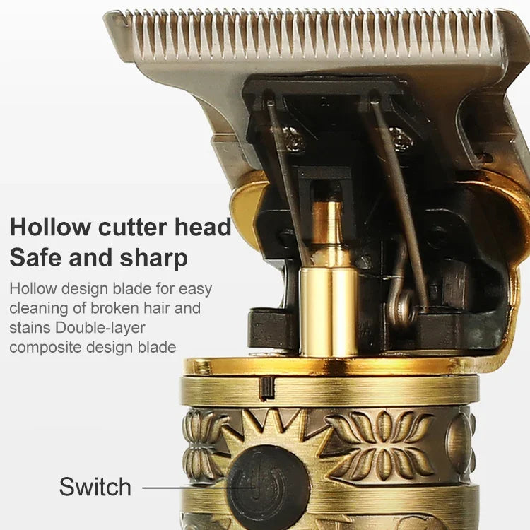 Máquina de Cortar Cabelo Retro com Gravação VGR V-228 5W USB com Ecrã Digital LED, V-228 (Bronze), V-228 (Prateado)