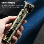 Máquina de Cortar Cabelo Retro com Gravação VGR V-228 5W USB com Ecrã Digital LED, V-228 (Bronze), V-228 (Prateado)