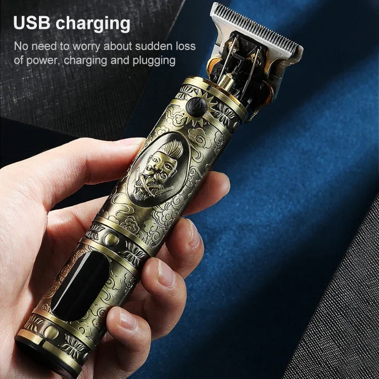 Máquina de Cortar Cabelo Retro com Gravação VGR V-228 5W USB com Ecrã Digital LED, V-228 (Bronze), V-228 (Prateado)