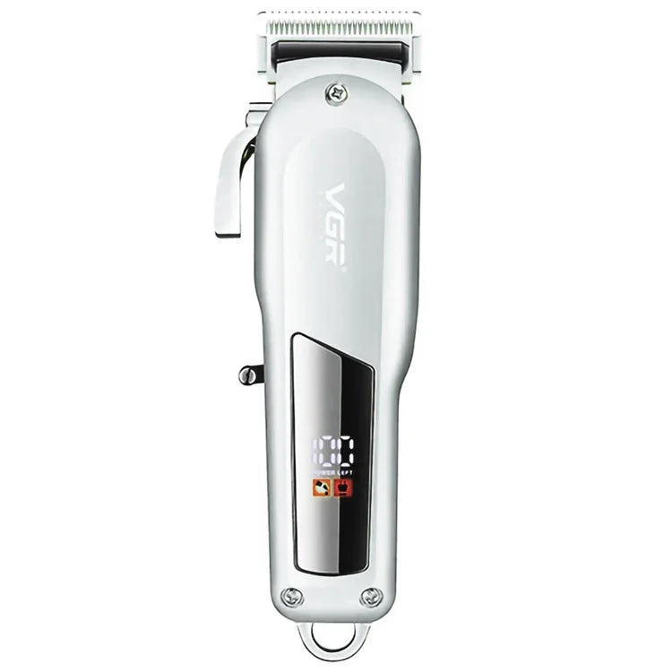 Máquina de cortar cabelo elétrica metálica USB 10W VGR V-278 com ecrã digital LED, V-278 (Dourado), V-278 (Prateado)