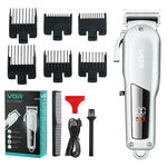 Máquina de cortar cabelo elétrica metálica USB 10W VGR V-278 com ecrã digital LED, V-278 (Dourado), V-278 (Prateado)