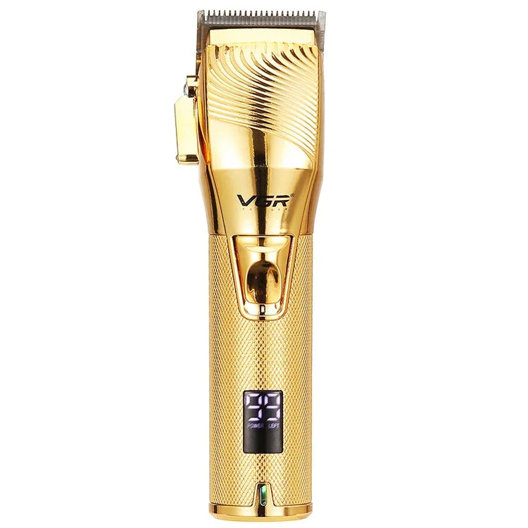 VGR V-280 Aparador de Cabelo Elétrico Metálico USB 10W com Ecrã Digital LED, V-280 (Dourado)