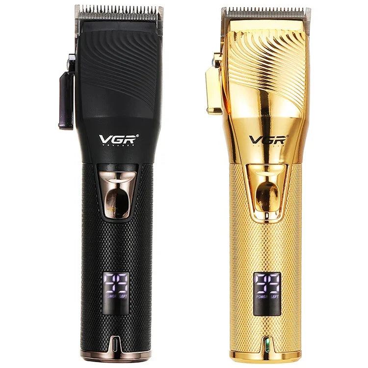 VGR V-280 Aparador de Cabelo Elétrico Metálico USB 10W com Ecrã Digital LED, V-280 (Dourado)