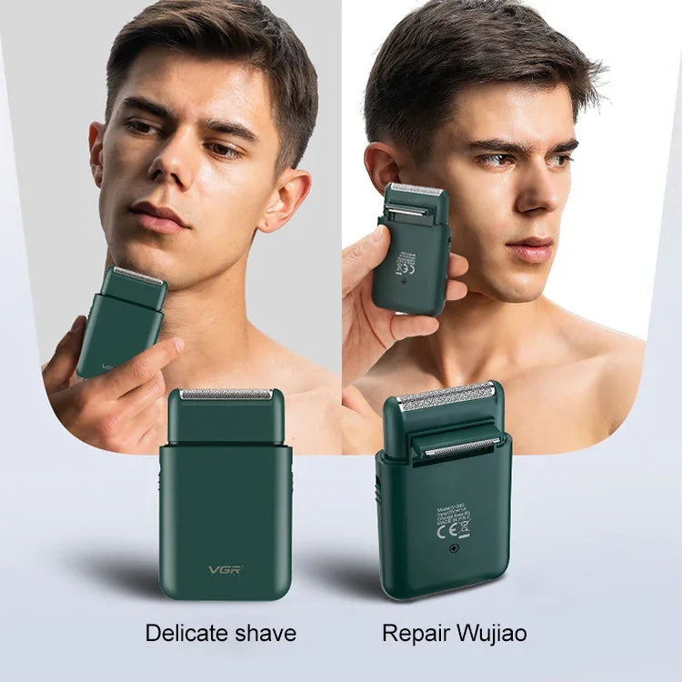 Barbeador elétrico portátil recíproco USB 5W VGR V-390, V-390 (Preto), V-390 (Verde)