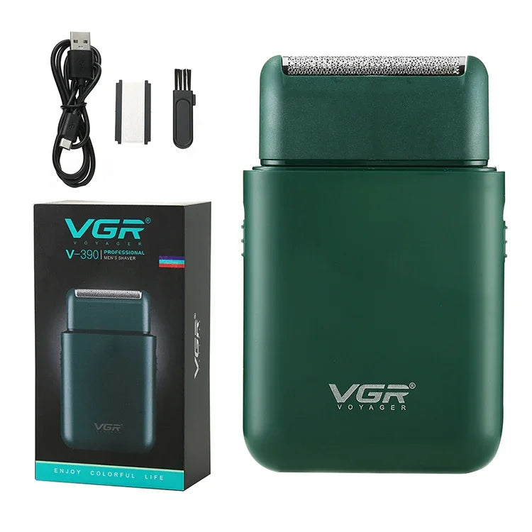 Barbeador elétrico portátil recíproco USB 5W VGR V-390, V-390 (Preto), V-390 (Verde)