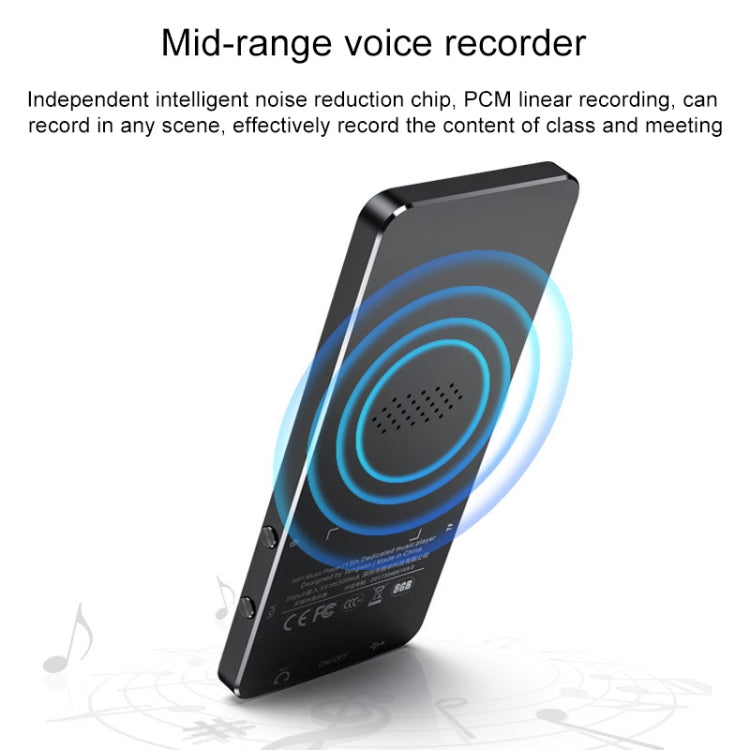 Leitor de música MP3 MP4 Bluetooth metálico com ecrã tátil de 1,8 polegadas, som HiFi, 8GB, X2, 16GB, preto, prata, ouro rosa