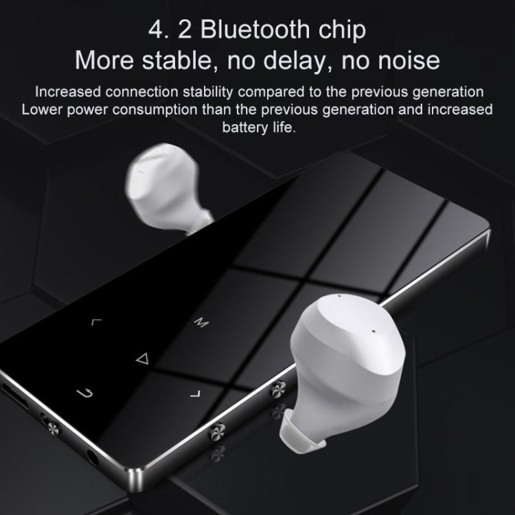 Leitor de música MP3 MP4 Bluetooth metálico com ecrã tátil de 1,8 polegadas, som HiFi, 8GB, X2, 16GB, preto, prata, ouro rosa