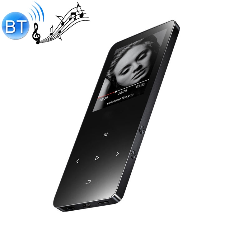 Leitor de música MP3 MP4 Bluetooth metálico com ecrã tátil de 1,8 polegadas, som HiFi, 8GB, X2, 16GB, preto, prata, ouro rosa
