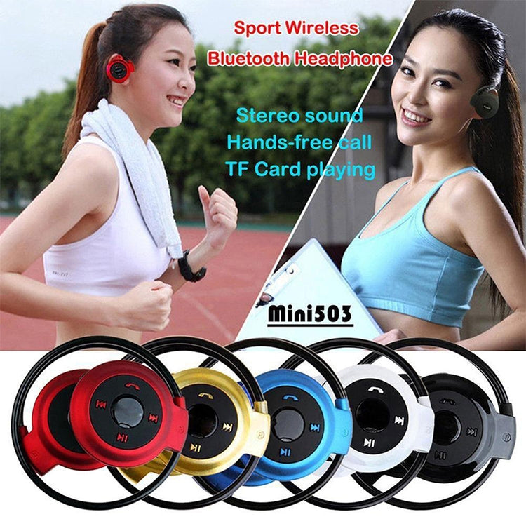 NVAHVA MP3 Player Auricular Bluetooth, Auricular Desportivo Sem Fios com MP3 Player e Rádio FM, Auricular Estéreo com Cartão TF MP3 até 32GB, mini-503 Azul, mini-503 Dourado, mini-503 Preto, mini-503 Vermelho