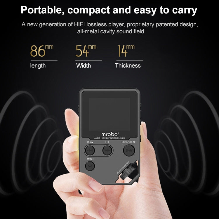 Leitor MP3 HIFI metálico de 1,8 polegadas com alta qualidade de som, nível básico, música lossless, suporta cartão TF / FM / e-book