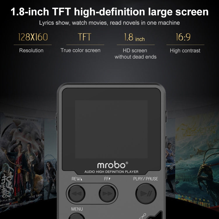 Leitor MP3 HIFI metálico de 1,8 polegadas com alta qualidade de som, nível básico, música lossless, suporta cartão TF / FM / e-book