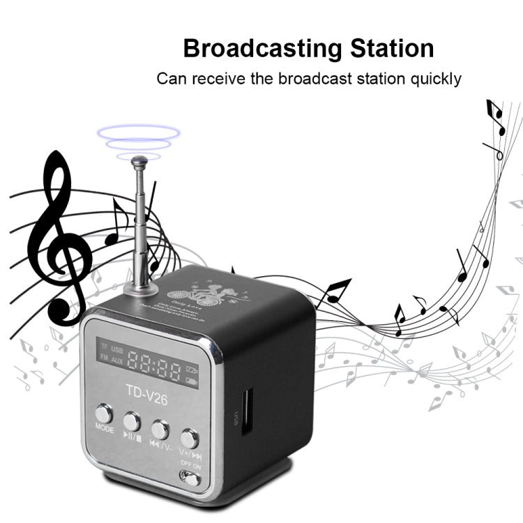 Colunas Portáteis com Rádio FM Mini Multi-funções, Colunas USB para Notebook, Suporte para TV, Telemóvel, Cartão SD/TF, Leitor de Música Mp3