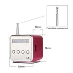 Colunas Portáteis com Rádio FM Mini Multi-funções, Colunas USB para Notebook, Suporte para TV, Telemóvel, Cartão SD/TF, Leitor de Música Mp3
