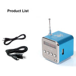 Colunas Portáteis com Rádio FM Mini Multi-funções, Colunas USB para Notebook, Suporte para TV, Telemóvel, Cartão SD/TF, Leitor de Música Mp3