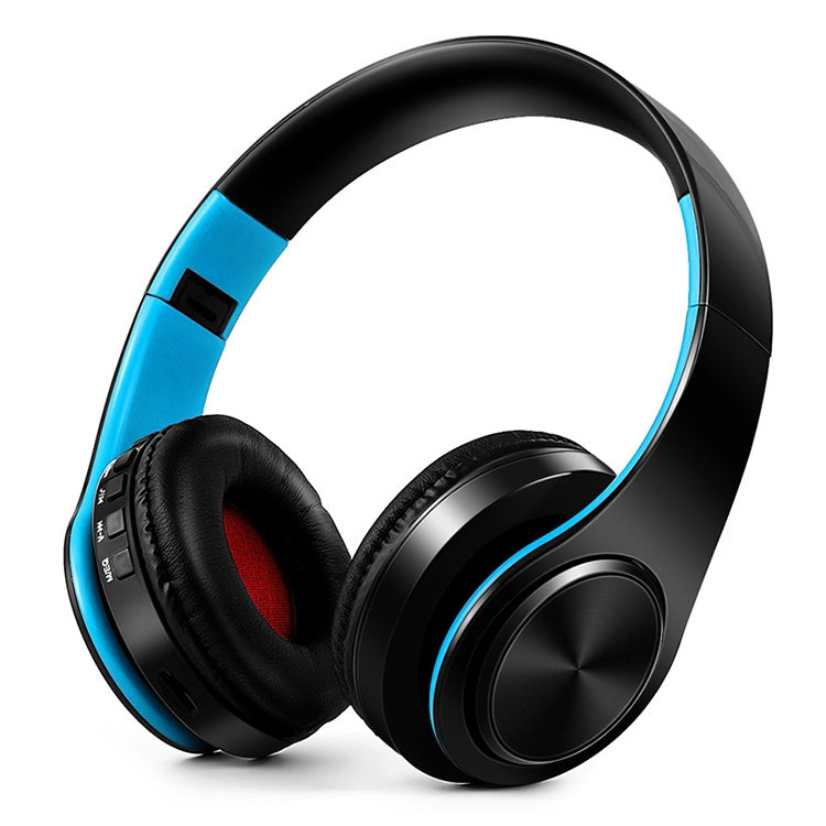 Tourya B7 Auricular Bluetooth Sem Fios Dobrável Ajustável com Microfone, B7 (Preto e Vermelho), B7 (Preto e Azul)