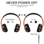 Tourya B7 Auricular Bluetooth Sem Fios Dobrável Ajustável com Microfone, B7 (Preto e Vermelho), B7 (Preto e Azul)