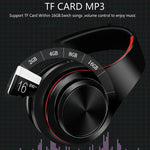 Tourya B7 Auricular Bluetooth Sem Fios Dobrável Ajustável com Microfone, B7 (Preto e Vermelho), B7 (Preto e Azul)