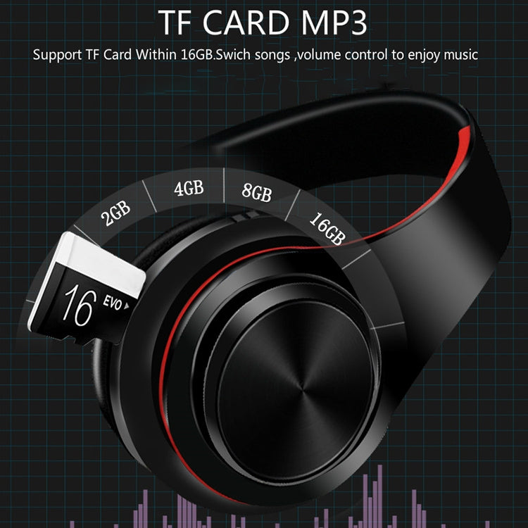 Tourya B7 Auricular Bluetooth Sem Fios Dobrável Ajustável com Microfone, B7 (Preto e Vermelho), B7 (Preto e Azul)