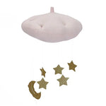 Móbile de Teto para Quarto de Bebé, Decoração de Festa com Nuvens, Lua e Estrelas, Decoração Suspensa para Quarto Infantil e Roupa de Cama para Bebé