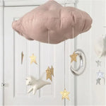 Móbile de Teto para Quarto de Bebé, Decoração de Festa com Nuvens, Lua e Estrelas, Decoração Suspensa para Quarto Infantil e Roupa de Cama para Bebé