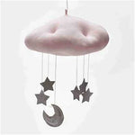 Móbile de Teto para Quarto de Bebé, Decoração de Festa com Nuvens, Lua e Estrelas, Decoração Suspensa para Quarto Infantil e Roupa de Cama para Bebé