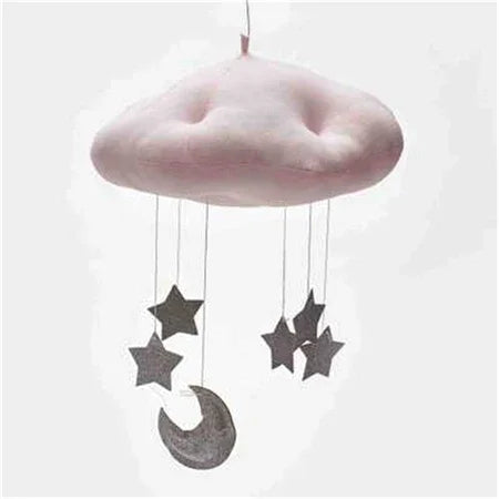 Móbile de Teto para Quarto de Bebé, Decoração de Festa com Nuvens, Lua e Estrelas, Decoração Suspensa para Quarto Infantil e Roupa de Cama para Bebé