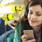 Auscultadores com Fio 3,5mm Jack Crack Super Bass com Microfone para Telemóvel Samsung Xiaomi MP3 4