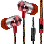 Auscultadores Metálicos com Fio Super Bass In-Ear Desportivos com Microfone para Xiaomi Samsung Huawei