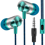 Auscultadores Metálicos com Fio Super Bass In-Ear Desportivos com Microfone para Xiaomi Samsung Huawei