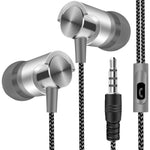 Auscultadores Metálicos com Fio Super Bass In-Ear Desportivos com Microfone para Xiaomi Samsung Huawei