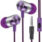 Auscultadores Metálicos com Fio Super Bass In-Ear Desportivos com Microfone para Xiaomi Samsung Huawei