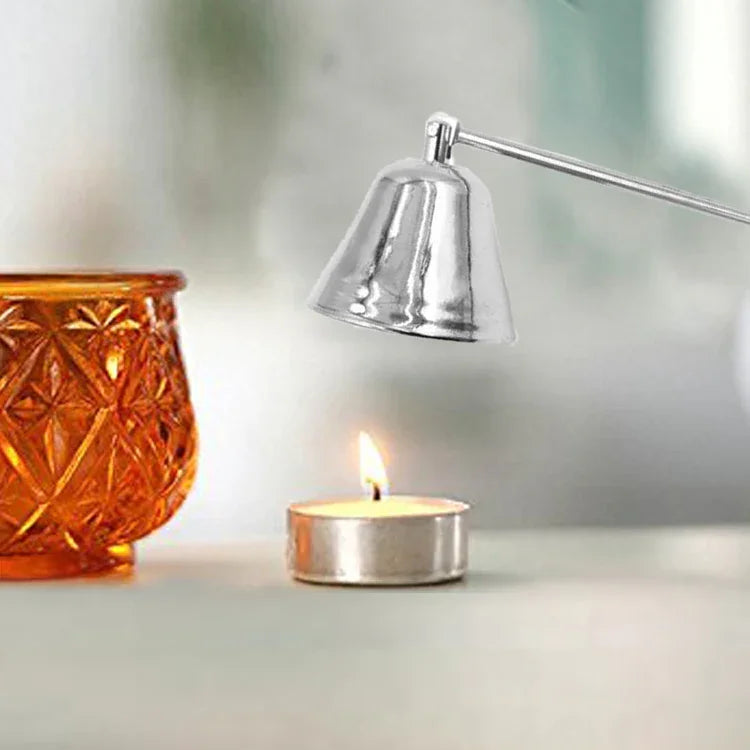 Máscara de Vela Cromada Prateada Brilhante, Apagador de Vela, Vela Aromática, Acessórios para Vela, Máscara para Vela