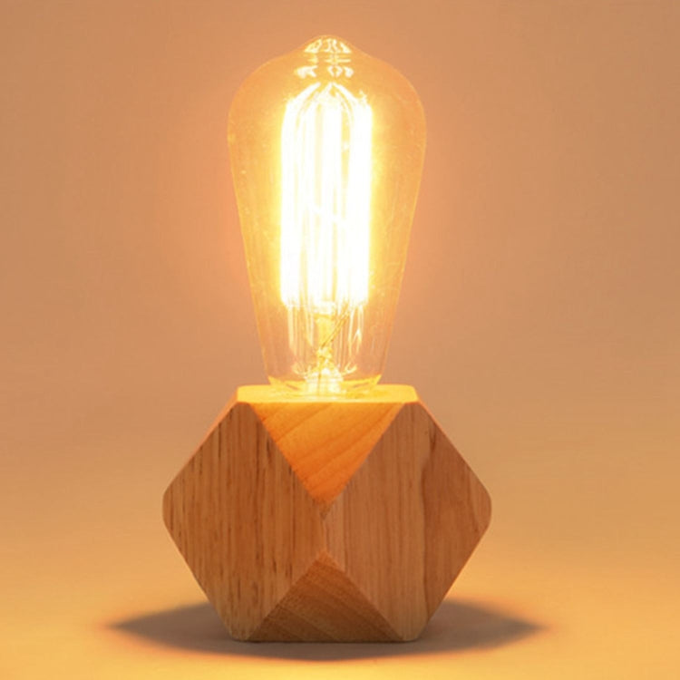 Luz noturna LED decorativa de madeira maciça moderna minimalista quente para quarto, candeeiro de mesa pequeno sem lâmpadas LED, ficha EU