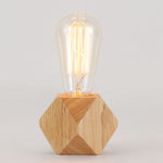Luz noturna LED decorativa de madeira maciça moderna minimalista quente para quarto, candeeiro de mesa pequeno sem lâmpadas LED, ficha EU