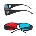 Óculos 3D Anáglifos Vermelho e Azul com Armação para Visão 3D para Jogos, Filmes Estereoscópicos, Óculos Dimensional de Plástico, Vermelho Azul