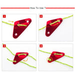 3 PCS Fivela Triangular de Liga de Alumínio para Corda de Vento, Fivela de Ajuste para Tenda, Acessórios para Corda de Toldo, Fivela Antideslizante