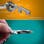 Multiferramentas 8 em 1 EDC Chaveiro em Aço Inoxidável Equipamento de Sobrevivência para Exterior, 8 em 1 (Preto), 8 em 1 (Prateado)