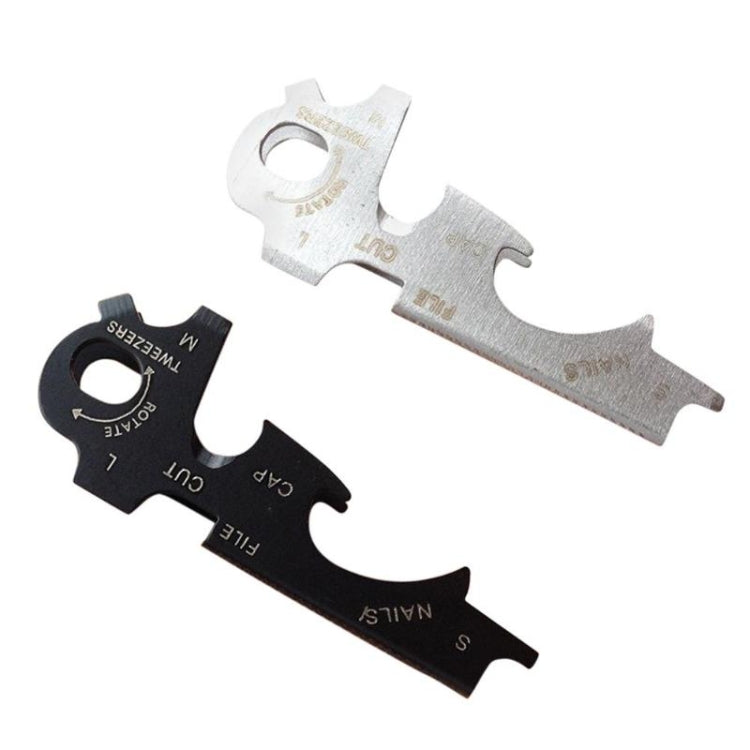 Multiferramentas 8 em 1 EDC Chaveiro em Aço Inoxidável Equipamento de Sobrevivência para Exterior, 8 em 1 (Preto), 8 em 1 (Prateado)