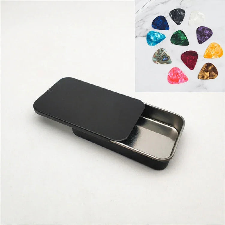 Caixa de Ferro Deslizante para Palhetas de Guitarra, 2 Unidades, Acessórios para Equipamento Musical, 2 Unidades de Palhetas para Guitarra