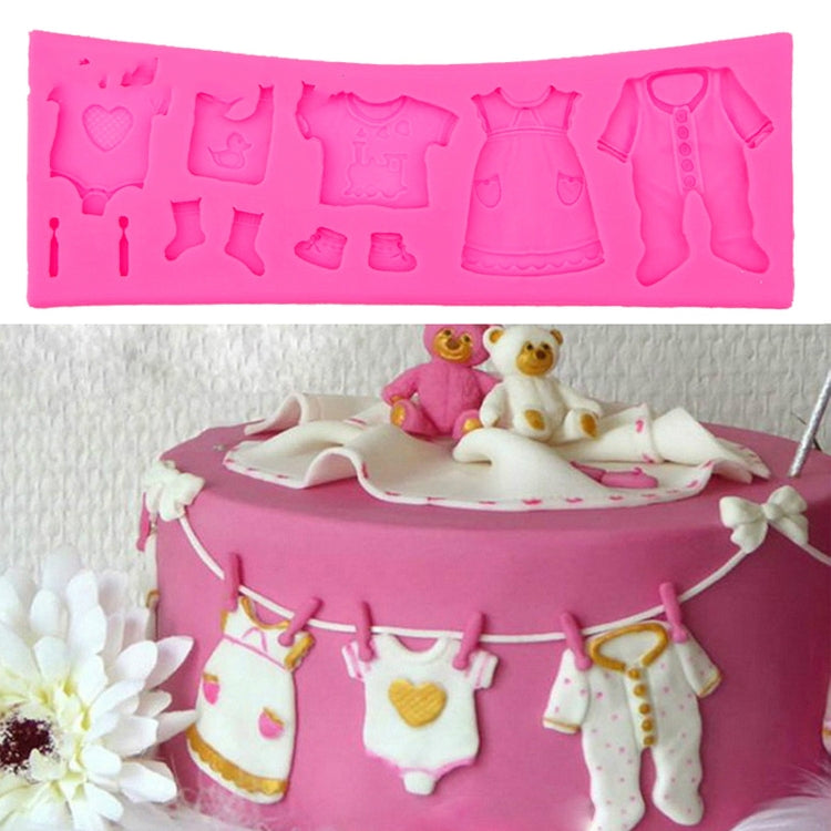 2 PCS Molde para Bolos de Sapatos de Bebé, Molde de Fondant, Roupa de Criança em Silicone para DIY Chocolate, Molde West Point, Forma de Roupa de Criança