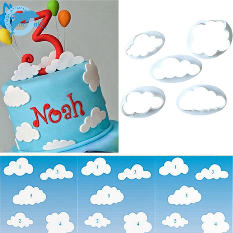 10 PCS Molde para Bolos em Forma de Nuvem, Molde de Corte para Decoração de Fondant, Forma de Nuvem