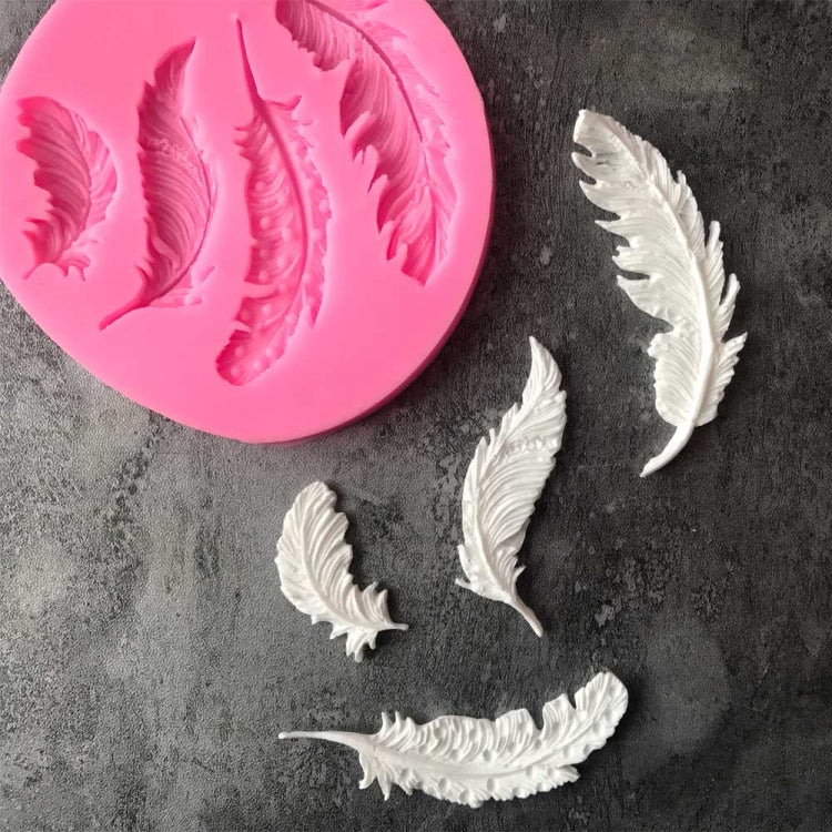 Molde de Silicone para Açúcar em Forma de Pena, Ferramentas para Decoração de Bolos com Fondant, Forma de Açúcar em Pena