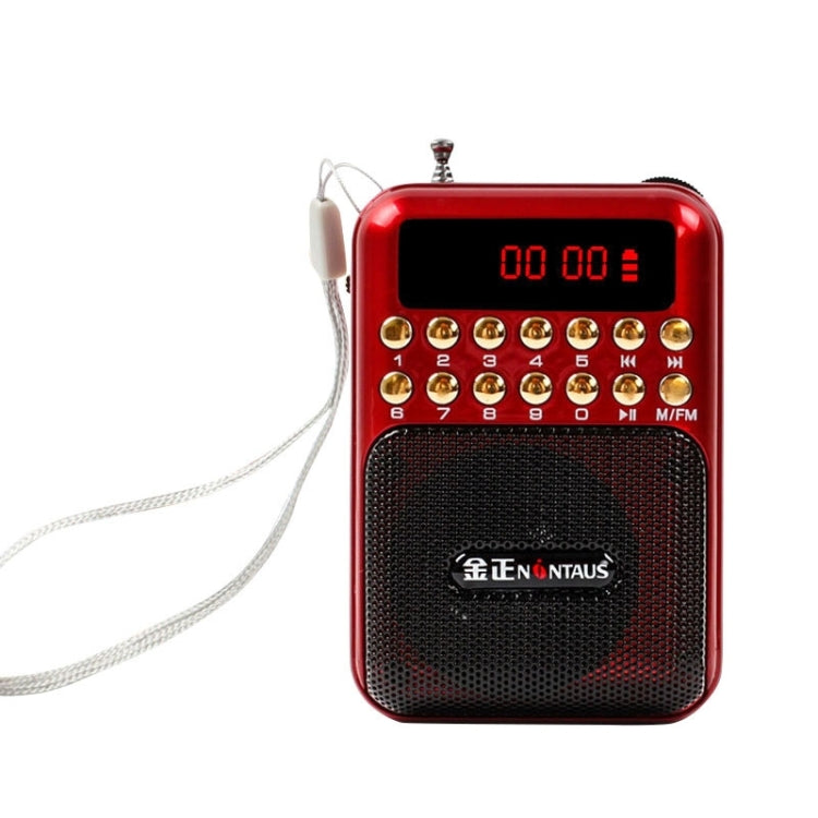 Altifalante receptor de rádio FM portátil recarregável, suporta USB / cartão TF / leitor de música MP3