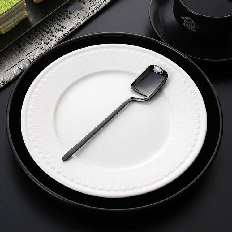 Stainless Steel V-shaped Wall Hanging Design Simple Coffee Spoon Fork Creative Long Handle Stirring Tableware, Spoon Black, Fork Black, Spoon Gold, Fork Gold, Spoon Rose Gold, Fork Rose Gold