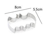 2 PCS Cortadores de Bolachas em Aço Inoxidável com Molde de Morcego, Molde de Corte para Halloween, Ferramenta DIY
