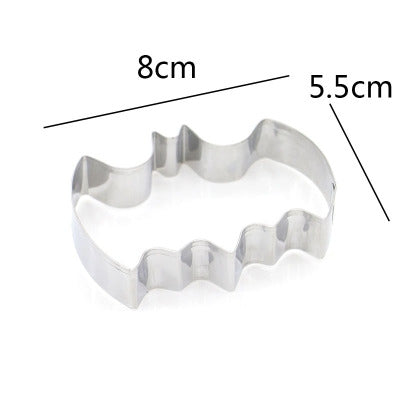 2 PCS Cortadores de Bolachas em Aço Inoxidável com Molde de Morcego, Molde de Corte para Halloween, Ferramenta DIY