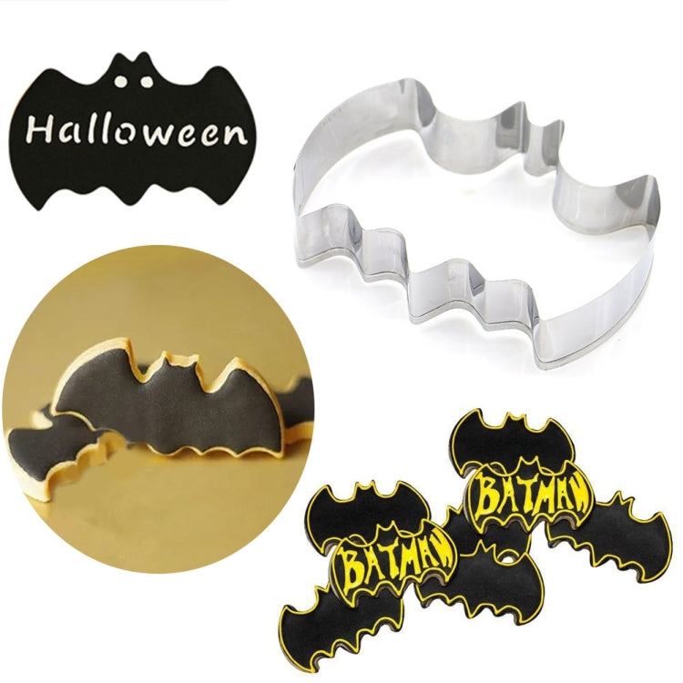 2 PCS Cortadores de Bolachas em Aço Inoxidável com Molde de Morcego, Molde de Corte para Halloween, Ferramenta DIY